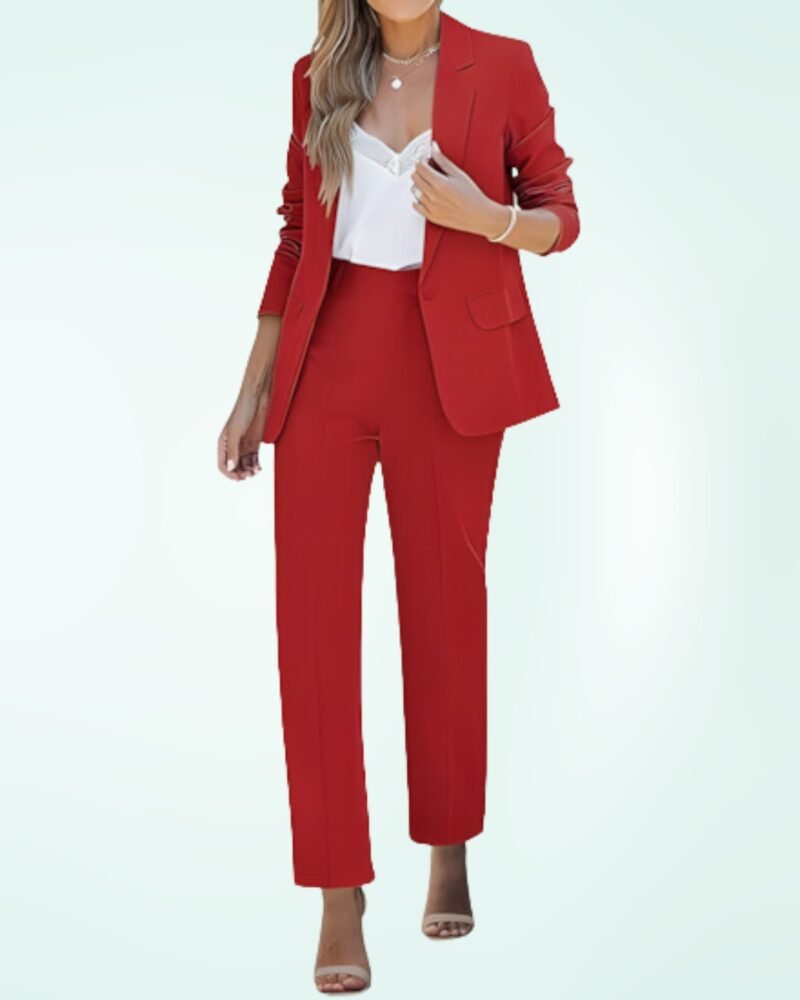 Luvamia Women's Two Piece Sets Pants Suits Dressy Business Casual Outfits Professional Blazer Pantsuits - Image 5