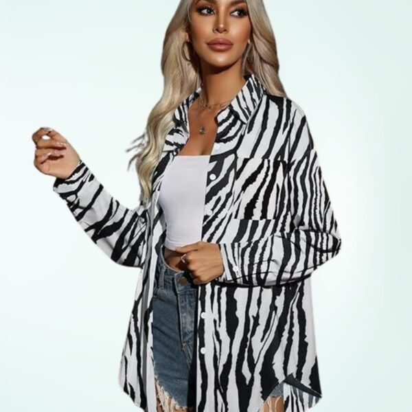 Hotouch Button Down Shirts Drop Shoulder Oversized Blouse Long Sleeve