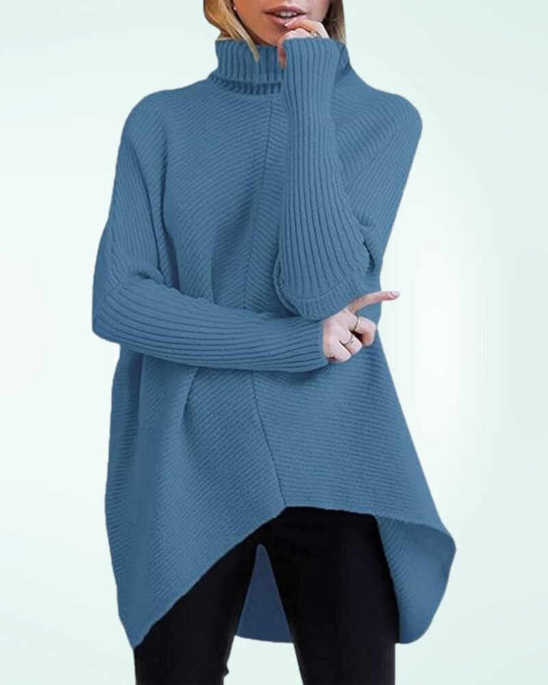 Anrabess Womens Oversized Turtleneck Batwing Long Sleeve Casual Cozy Baggy Knit Pullover - Image 5