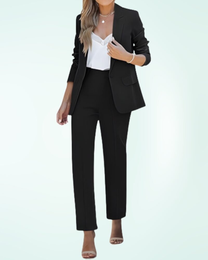 Luvamia Women's Two Piece Sets Pants Suits Dressy Business Casual Outfits Professional Blazer Pantsuits - Image 4