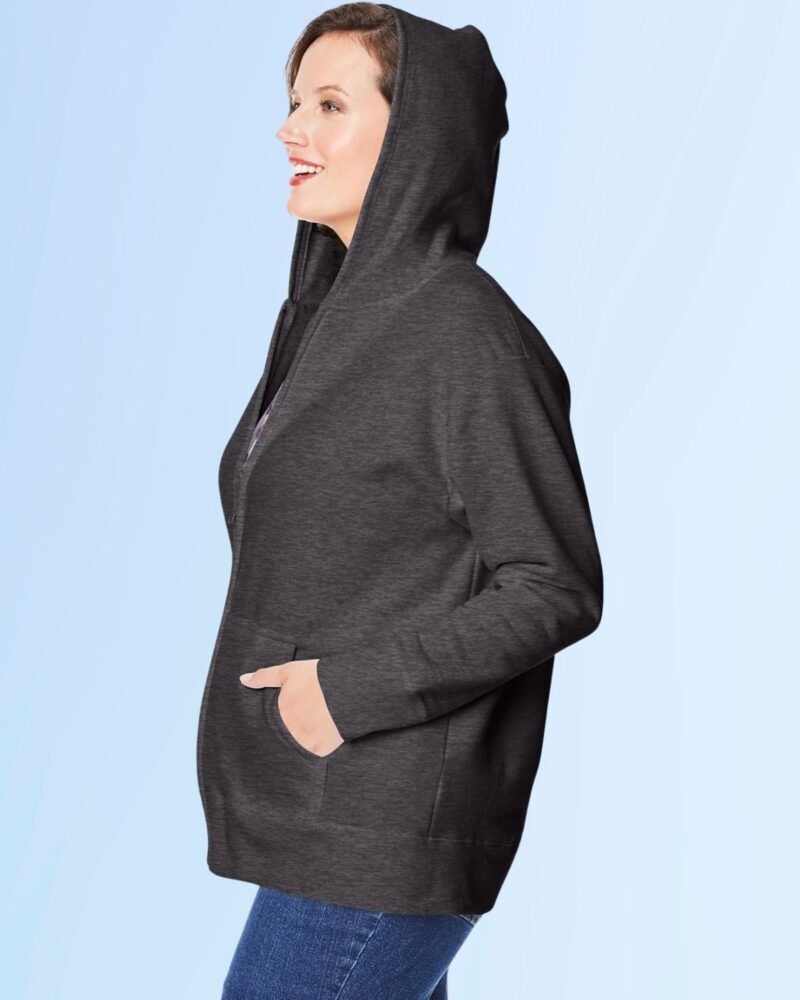 Just My Size Women's Ecosmart Fullzip Fleece Hoodie - Image 2