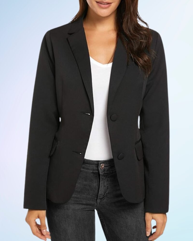 Luvamia Women's Long Sleeve Formal Notch Lapel Button Down Blazer - Image 3