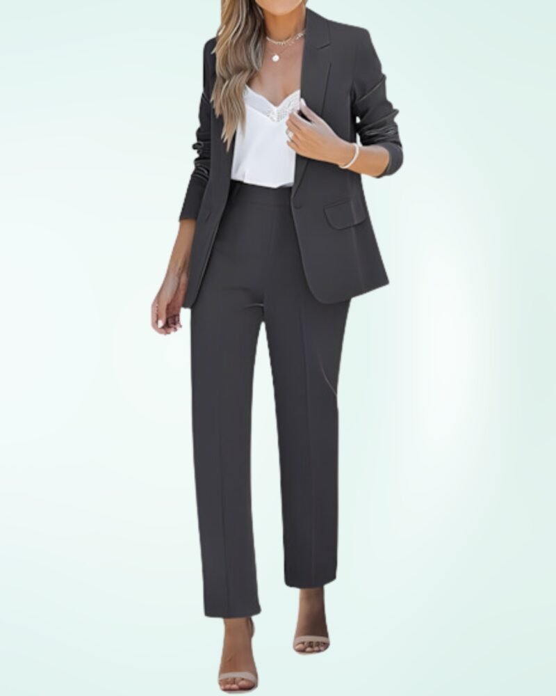 Luvamia Women's Two Piece Sets Pants Suits Dressy Business Casual Outfits Professional Blazer Pantsuits - Image 2