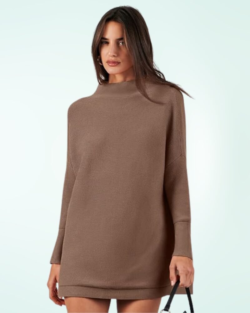 Anrabess Women Oversized Casual Loose Turtleneck Long Sleeve Slouchy Baggy Knit Tunic Sweaters Pullover - Image 3