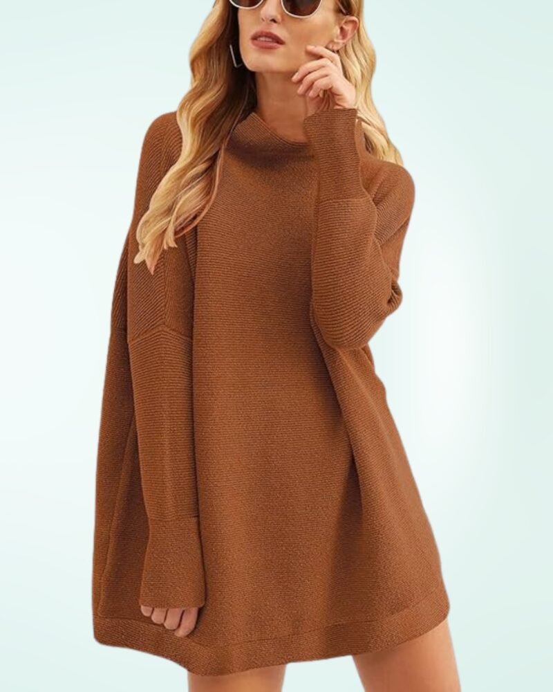 Anrabess Women Oversized Casual Loose Turtleneck Long Sleeve Slouchy Baggy Knit Tunic Sweaters Pullover - Image 4