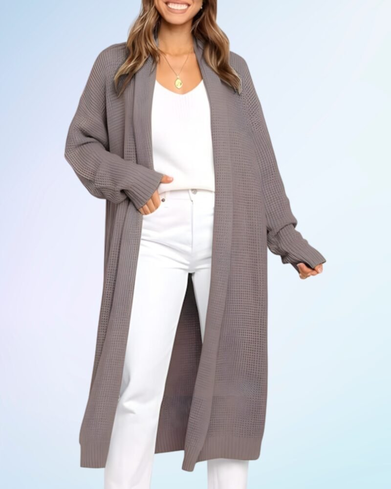 LILLUSORY Long Cardigan Sweaters for Women Fall Trendy Oversized Open Front Winter Coat - Image 4