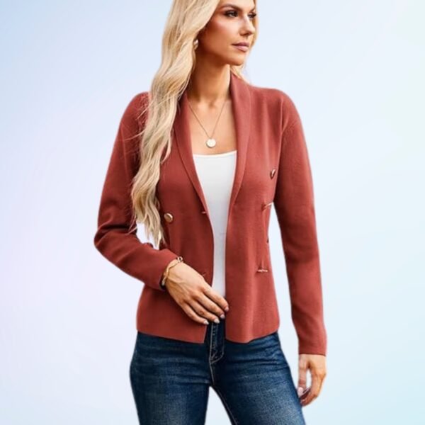 GRACE KARIN Women Long Sleeve Casual Blazer Cardigan Knit Belt Work Office Formal Jacket with Pocket