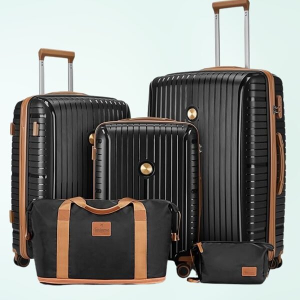 Joyway Luggage Sets 5 Piece Suitcase Set, PP Hardshell Carry on Suitcase Set