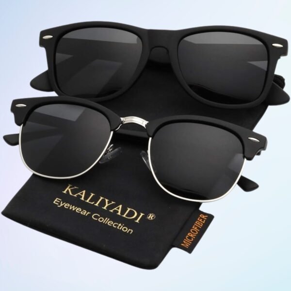 KALIYADI Polarized Sunglasses for Men and Women Semi-Rimless Frame Driving Sun glasses UV Blocking