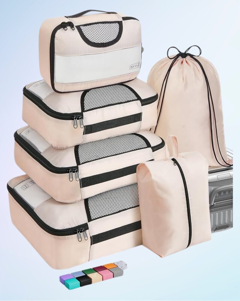 Veken 6 Set Packing Cubes for Suitcases, Travel Organizer Bags for Carry on Luggage - Image 5