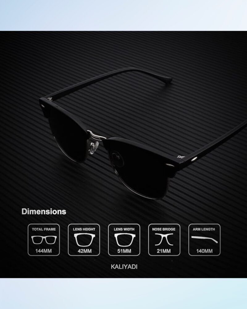 KALIYADI Polarized Sunglasses for Men and Women Semi-Rimless Frame Driving Sun glasses UV Blocking - Image 5