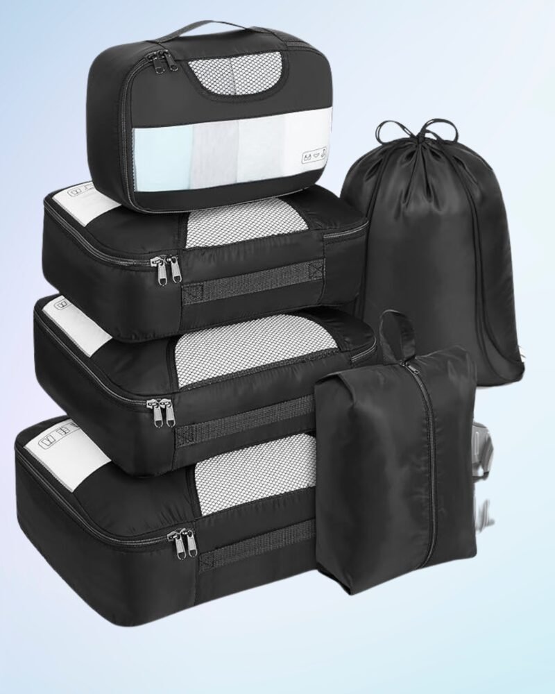 Veken 6 Set Packing Cubes for Suitcases, Travel Organizer Bags for Carry on Luggage - Image 4