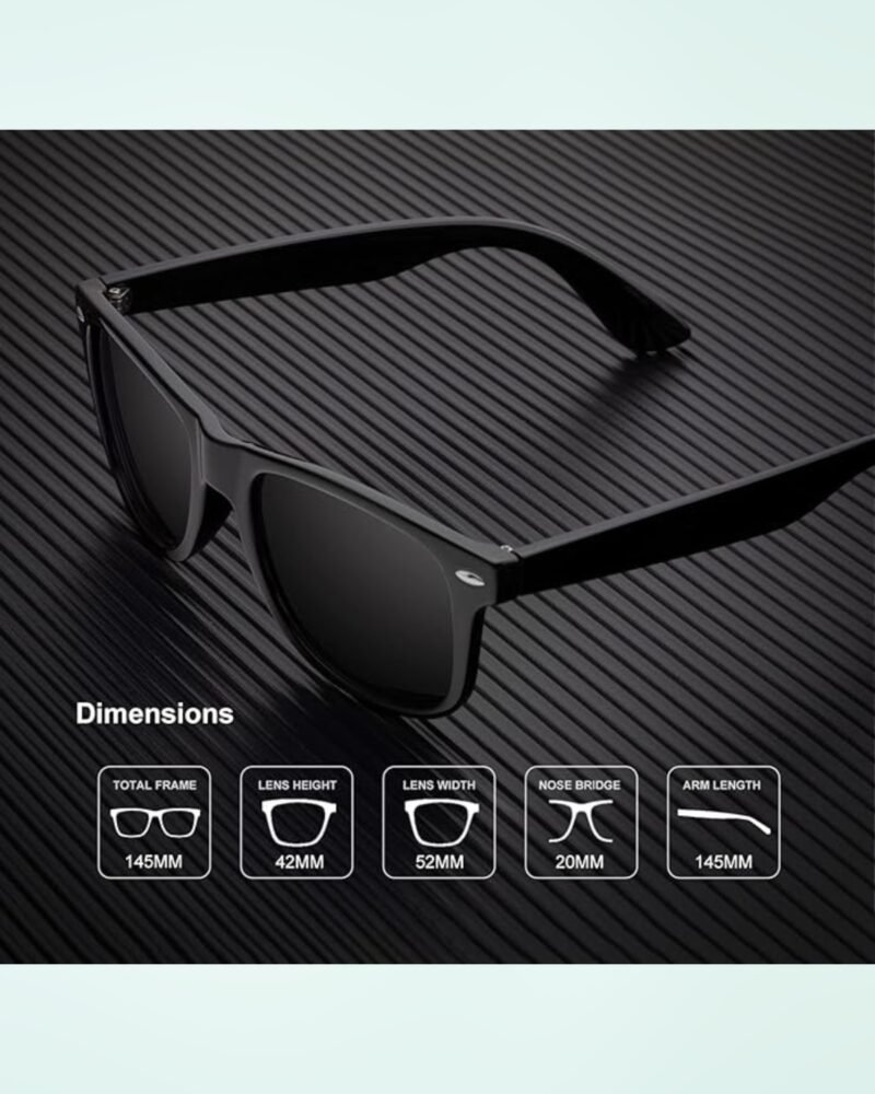 KALIYADI Polarized Sunglasses for Men and Women Matte Finish Sun glasses Color Mirror Lens UV Blocking (3 Pack) - Image 4